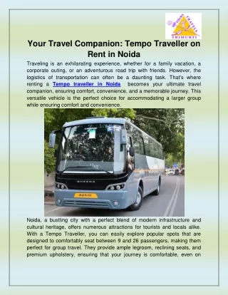 Tempo traveller in Noida