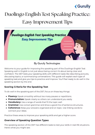 Duolingo English Test Speaking Practice Easy Improvement Tips