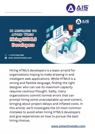 10 Mistakes to Avoid When Hiring HTML5 Developers
