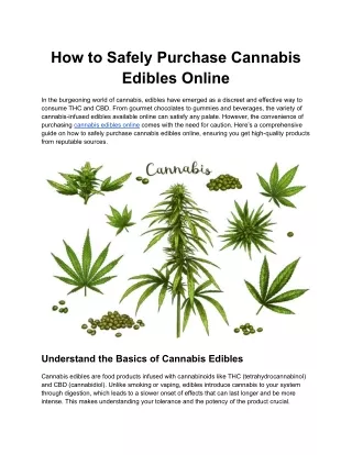 How to Safely Purchase Cannabis Edibles Online