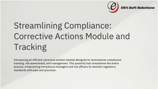 Streamline Compliance with Corrective Actions Module and Tracking