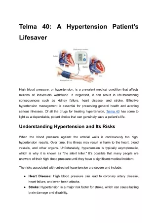 pdf Telma 40_ A Hypertension Patient's Lifesaver