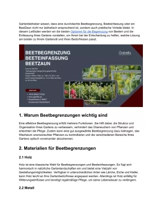 Die Besten Optionen für Beetbegrenzung, Beeteinfassung und BeetZaun