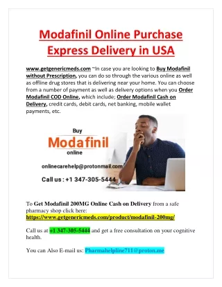 Modafinil Online Purchase Express Delivery in USA