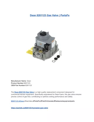 Dean 8261123 Gas Valve _ PartsFe