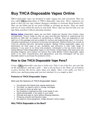 Buy THCA Disposable Vapes Online