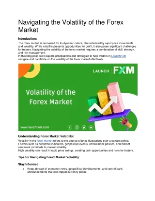 Navigating the Volatility of the Forex Market