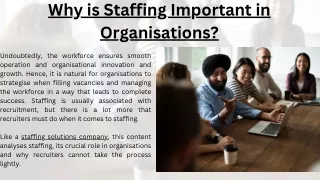 Why is Staffing Important in Organisations