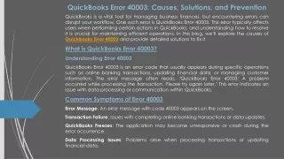 QuickBooks Error 40003: Quick Fixes