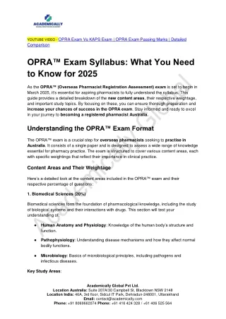 OPRA™ Exam Syllabus: What You Need to Know for 2025