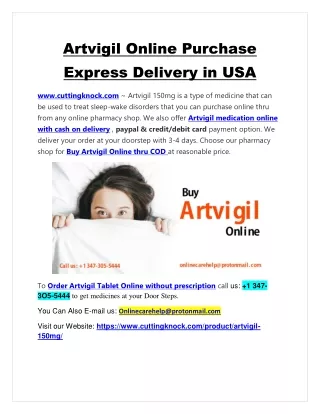 Artvigil Online Purchase Express Delivery in USA