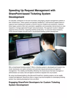 How Seasoned SharePoint Developers Build Feature-rich Ticketing Systems