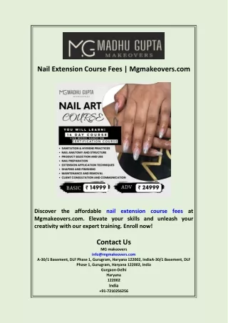 Nail Extension Course Fees  Mgmakeovers.com