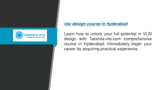 Vlsi Design Course In Hyderabad  Takshila-vlsi.com