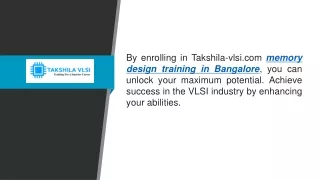 Memory Design Training In Bangalore Takshila-vlsi.com