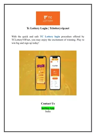 Tc Lottery Login | Tclotteryvip.net