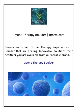 Ozone Therapy Boulder  Rmrm.com