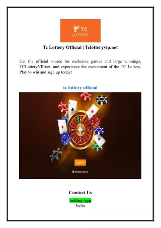 Tc Lottery Official | Tclotteryvip.net