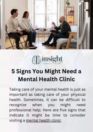 5 Signs You Might Need a Mental Health Clinic