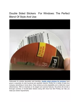Double Sided Stickers  For Windows_ The Perfect Blend Of Style And Use