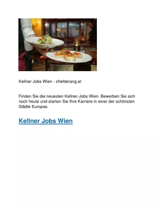 Kellner Jobs Wien