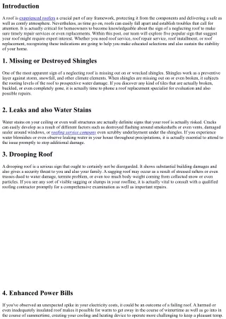 5 Warning Signs of a Failing Roof
