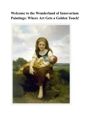 Welcome to the Wonderland of Innovarium Paintings - Where Art Gets a Golden Touch!