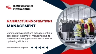 Manufacturing Operations Management - Lean scheduling international