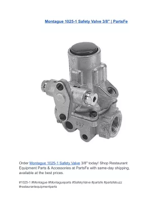 Montague 1025-1 Safety Valve 38  PartsFe