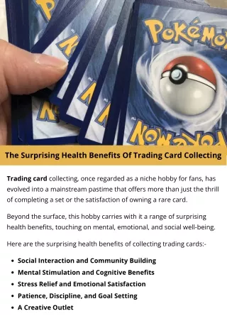 The Surprising Health Benefits Of Trading Card Collecting