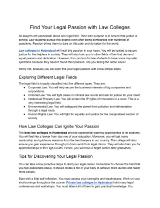 SLS Hyd- Find Your Legal Passion with Law Colleges