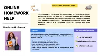 Meaning and Purpose of Online Homework Help