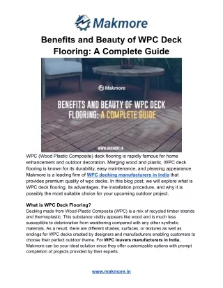 Benefits and Beauty of WPC Deck Flooring: A Complete Guide