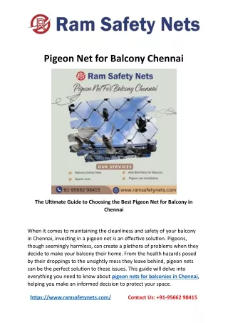 Pigeon Net for Balcony Chennai