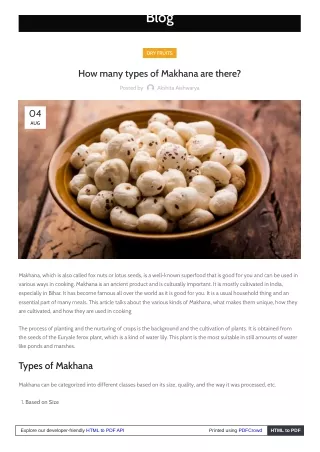 How Many Different Types of Makhana Are There?