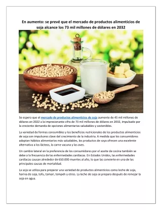 mercado de productos alimenticios de soja