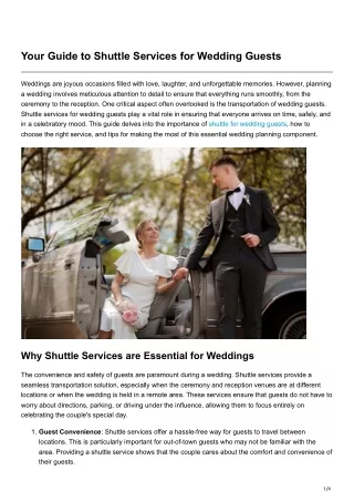 Your Guide to Shuttle Services for Wedding Guests