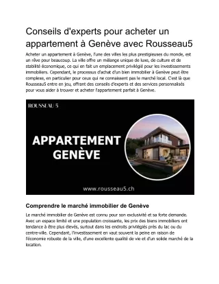 appartement genève