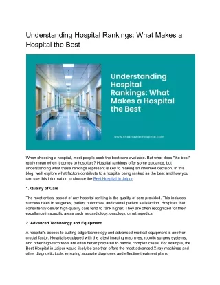 Understanding Hospital Rankings: What Makes a Hospital the Best