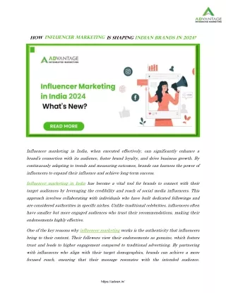 How Influencer Marketing is Shaping Indian Brands in 2024