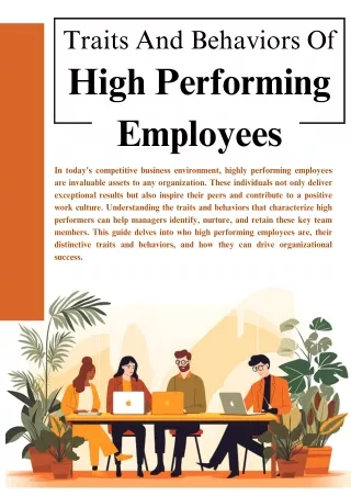 Traits And Behaviors Of High Performing Employees