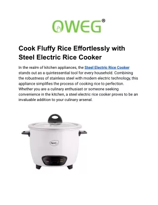 Cook Fluffy Rice Effortlessly with Steel Electric Rice Cooker