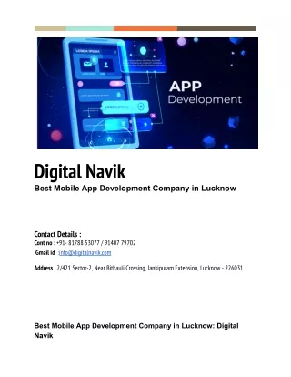 Best Mobile App Development Company in Lucknow