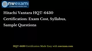 Hitachi Vantara HQT-6430 Certification- Exam Cost, Syllabus, Sample Questions