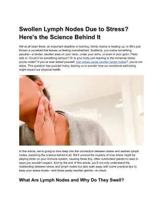 Swollen Lymph Nodes Due to Stress? Here's the Science Behind It