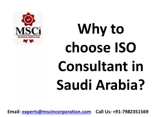 Why to choose ISO Consultant in Saudi Arabia