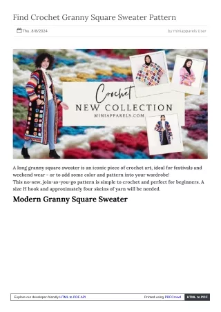 Transform your Style with Mini Apparels' Unique Granny Square Sweaters