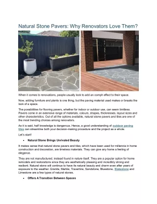 Natural Stone Pavers Why Renovators Love Them