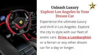 Unleash Luxury: Explore Los Angeles in Your Dream Car