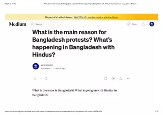 What’s happening in Bangladesh with Hindus BANGLADESH PROTEST REASON